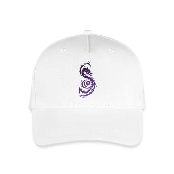 Violetter Tribal Fantasy Drache - Kinder Bio Basecap - Weiß - Vorne