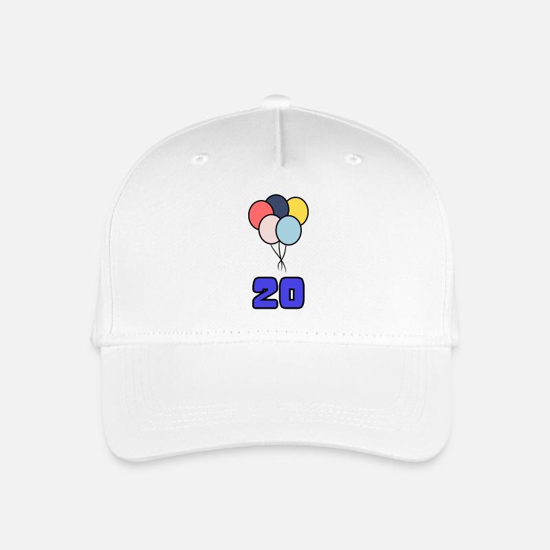 20. 20 JAHRE. 20-JÄHRIGES JUBILÄUM. GEBURTSTAG 20 JAHRE. - Kinder Bio Basecap - Weiß