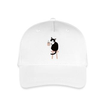 Coffee Break Cat - Organic Kids’ Baseball Cap - white - Front