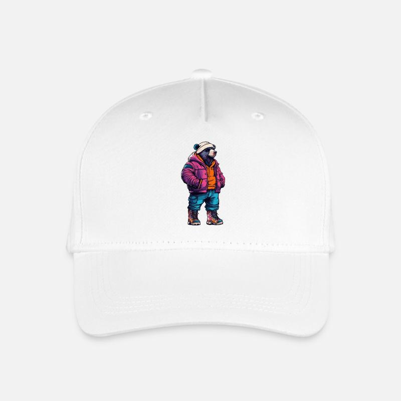 Bär Lustig Winter - Kinder Bio Basecap - Weiß