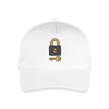 Crypto Security | Lock & Key Symbol - Organic Kids’ Baseball Cap - white - Front