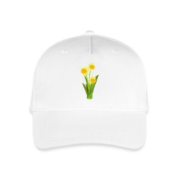 Jonquilles lumineuses – fleurs de printemps - Casquette de baseball bio Enfant - blanc - Devant