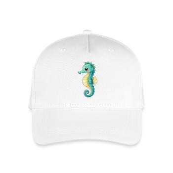 Pastell-Seepferdchen Meeresliebe - Kinder Bio Basecap - Weiß - Vorne