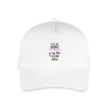 Ich habe ein Geheimnis, ich werde eine große Schwester sein - Kinder Bio Basecap - Weiß - Vorne