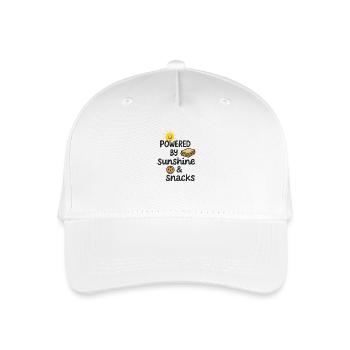 Powered by Sunshine&Snacks. Lustiges Food-Design. - Kinder Bio Basecap - Weiß - Vorne
