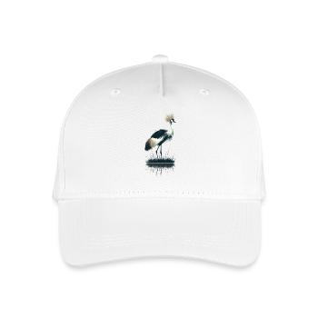 Crowned crane - Organic Kids’ Baseball Cap - white - Front