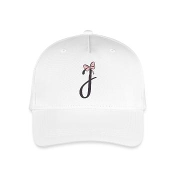 Ruban Lettre Initiale J - Casquette de baseball bio Enfant - blanc - Devant