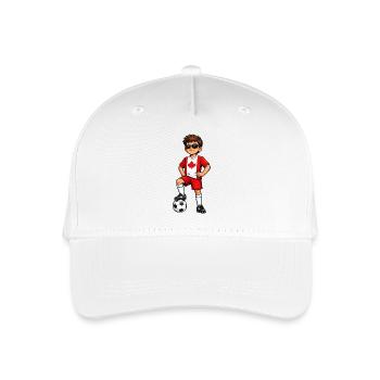 Soccer Boy Canada Fan Canadian Flag - Organic Kids’ Baseball Cap - white - Front