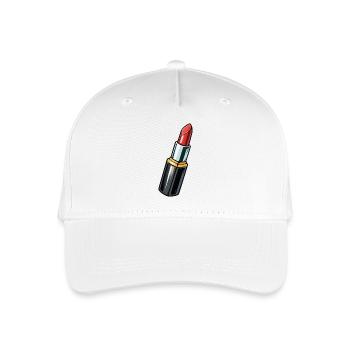 Künstlerischer Lippenstift Rot - Kinder Bio Basecap - Weiß - Vorne
