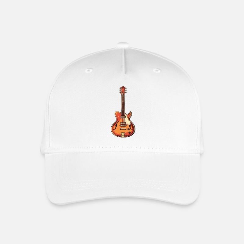 Vintage E-Gitarre Illustration - Kinder Bio Basecap - Weiß