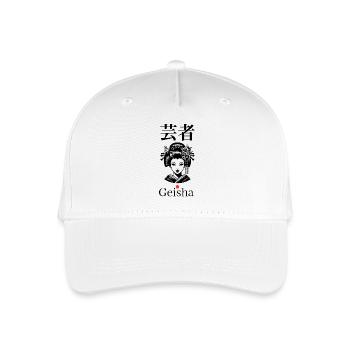 Geisha silhouette with Japanese writing - Organic Kids’ Baseball Cap - white - Front