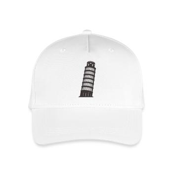 Italienische Turm von Pisa Silhouette - Kinder Bio Basecap - Weiß - Vorne