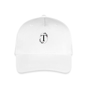 Buchstabe T - Kinder Bio Basecap - Weiß - Vorne