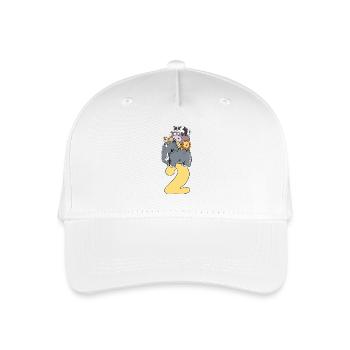 Zweiter Geburtstag Zootiere Comic I Geschenk - Kinder Bio Basecap - Weiß - Vorne