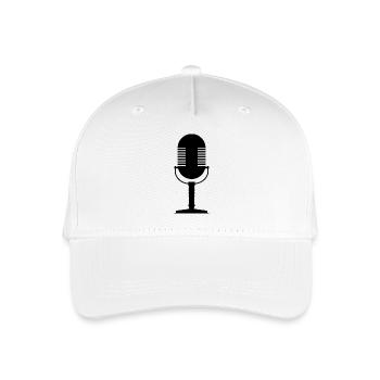 Vintage-Mikrofon - Kinder Bio Basecap - Weiß - Vorne