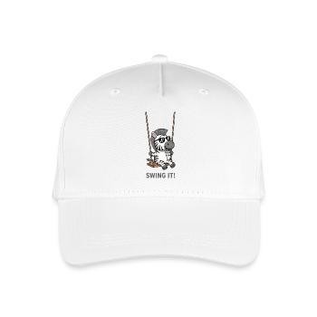 Cooles süßes Zebra Cartoon auf Schaukel - Kinder Bio Basecap - Weiß - Vorne