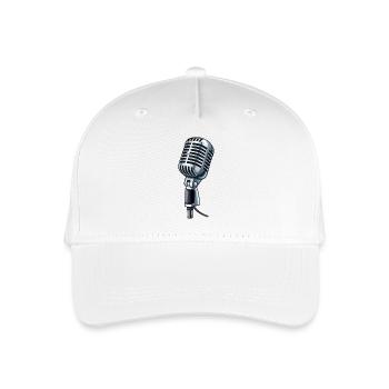 Vintage Mikrofon Graphic - Kinder Bio Basecap - Weiß - Vorne