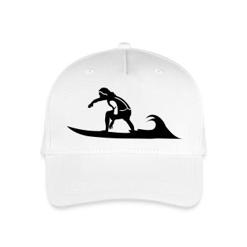 surfer welle surfbrett strand brandung - Kinder Bio Basecap - Weiß - Vorne