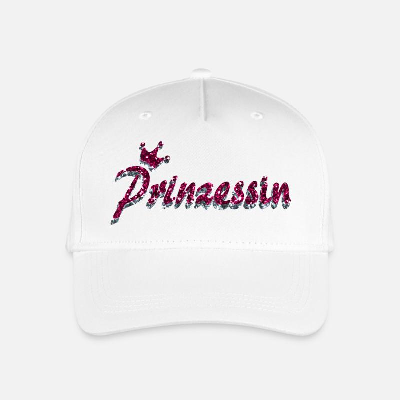Glitzer Prinzessin Krone Geschenk für Mädchen - Kinder Bio Basecap - Weiß