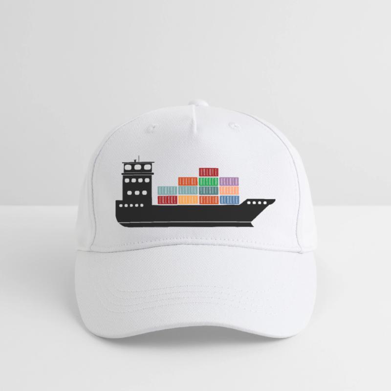 Seecontainerschiff oder Boot mit Containern Kinder Bio Basecap