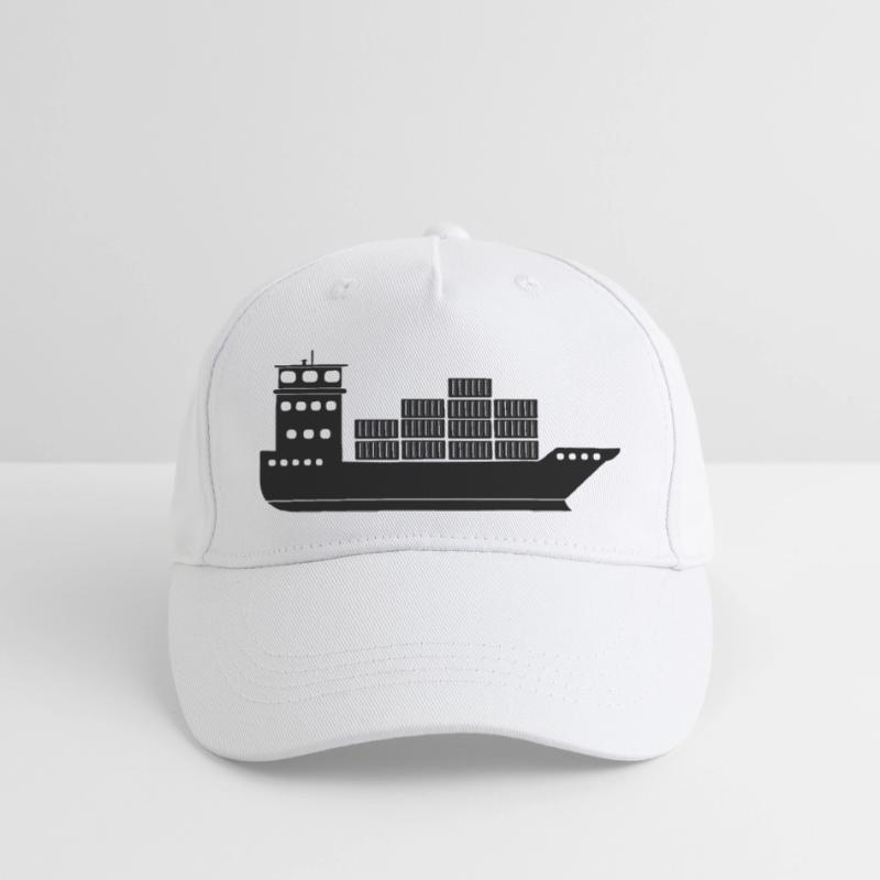 Seecontainerschiff oder Boot mit Containern Kinder Bio Basecap