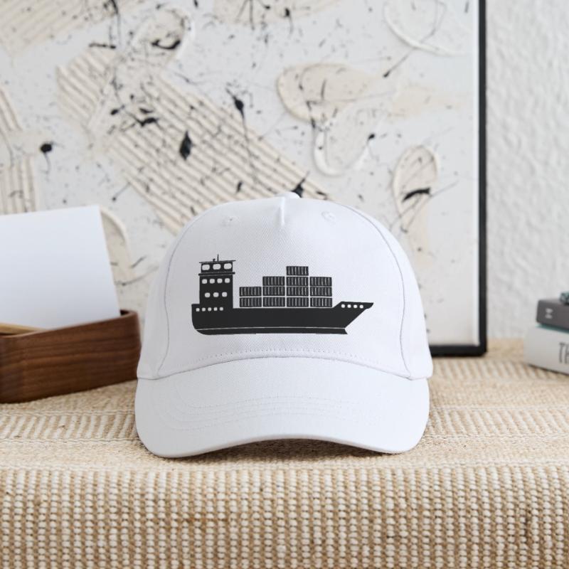 Seecontainerschiff oder Boot mit Containern Kinder Bio Basecap