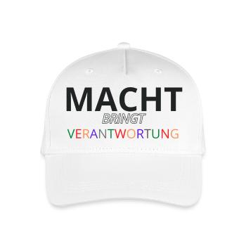 Macht bringt Verantwortung bunt - Kinder Bio Basecap - Weiß - Vorne