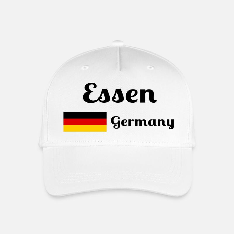 Essen, Deutschland - Stylische Drucke - Kinder Bio Basecap - Weiß