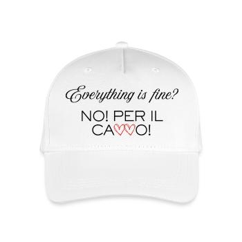 Everything_is_Fine - Organic Kids’ Baseball Cap - white - Front