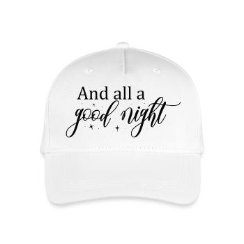 Good Night Script with Stars - Organic Kids’ Baseball Cap - white - Front