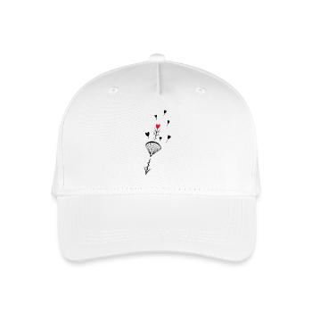 Parachutist with arrow and heart - Organic Kids’ Baseball Cap - white - Front