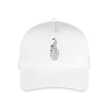 Schwarze fliegende Burg - Kinder Bio Basecap - Weiß - Vorne