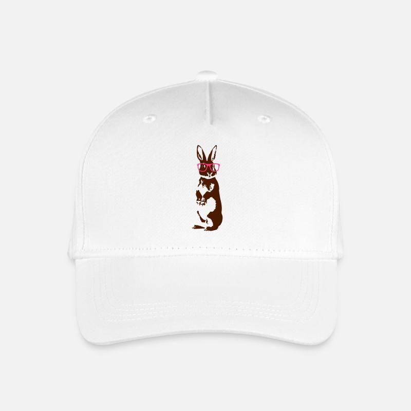 Hase mit Hipster Brille - Kinder Bio Basecap - Weiß