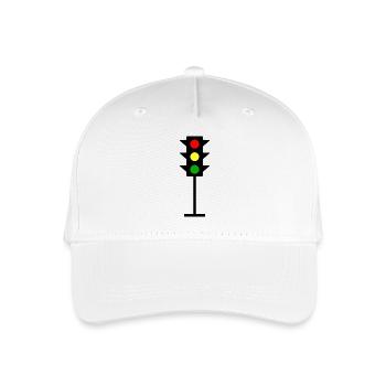 Ampel Kreuzung Design rot gelb grün - Kinder Bio Basecap - Weiß - Vorne