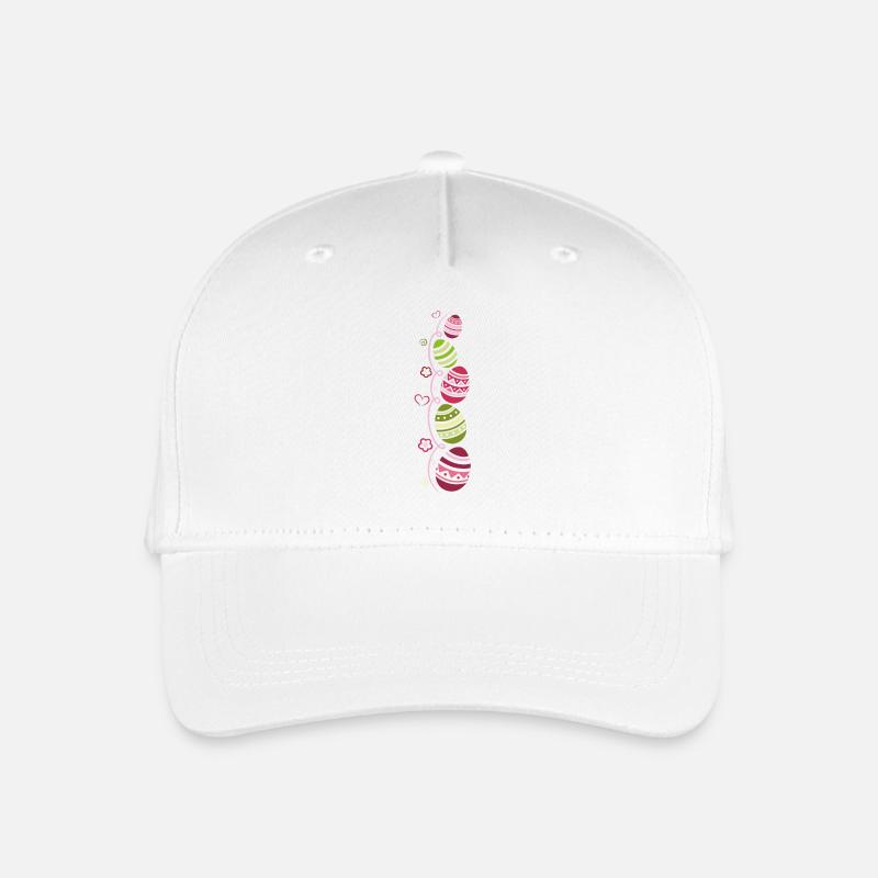 Colorful easter eggs with flowers and hearts. - Organic Kids’ Baseball Cap - white