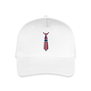 Norway Tie – Flag Design - Organic Kids’ Baseball Cap - white - Front