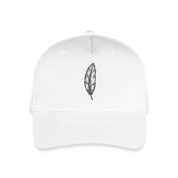 Plume noire pailletée avec texture - Casquette de baseball bio Enfant - blanc - Devant