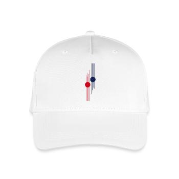 Rot-Blauer geometrischer Puls - Kinder Bio Basecap - Weiß - Vorne