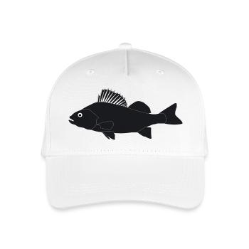 Barsch_schwarz_vollformat - Kinder Bio Basecap - Weiß - Vorne