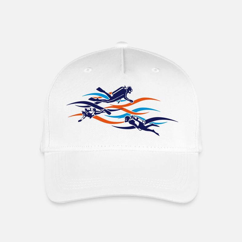 taucher - diver - Kinder Bio Basecap - Weiß