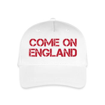 Come On England - Organic Kids’ Baseball Cap - white - Front