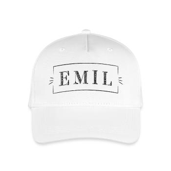 Emil boy - Name EMIL - Organic Kids’ Baseball Cap - white - Front