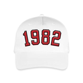 Année de naissance sport 1982 - Casquette de baseball bio Enfant - blanc - Devant