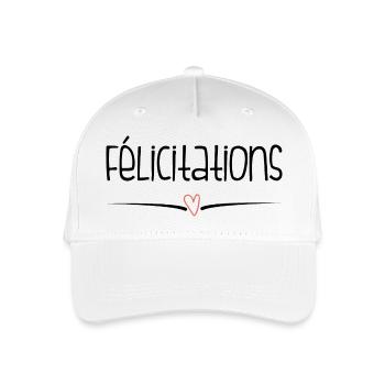 BRAVO. FELICITATIONS. NAISSANCE. ANNIVERSAIRE. BAC - Casquette de baseball bio Enfant - blanc - Devant