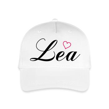 name lea - Kinder Bio Basecap - Weiß - Vorne