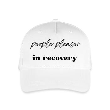 People pleaser in recovery - Organic Kids’ Baseball Cap - white - Front