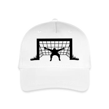 Torwart mit breiten Händen transparente Schattenfigur - Kinder Bio Basecap - Weiß - Vorne