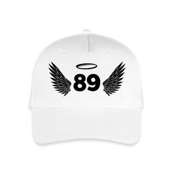 Number 89 Angel - 89th Birthday Wings - Organic Kids’ Baseball Cap - white - Front