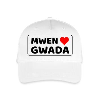 Mwen enmé gwada - Ich liebe Guadeloupe - Kinder Bio Basecap - Weiß - Vorne