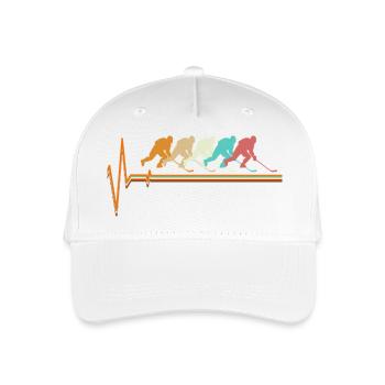 Icey Hockey Heartbeat EKG Pulse Retro Player Geschenk - Kinder Bio Basecap - Weiß - Vorne